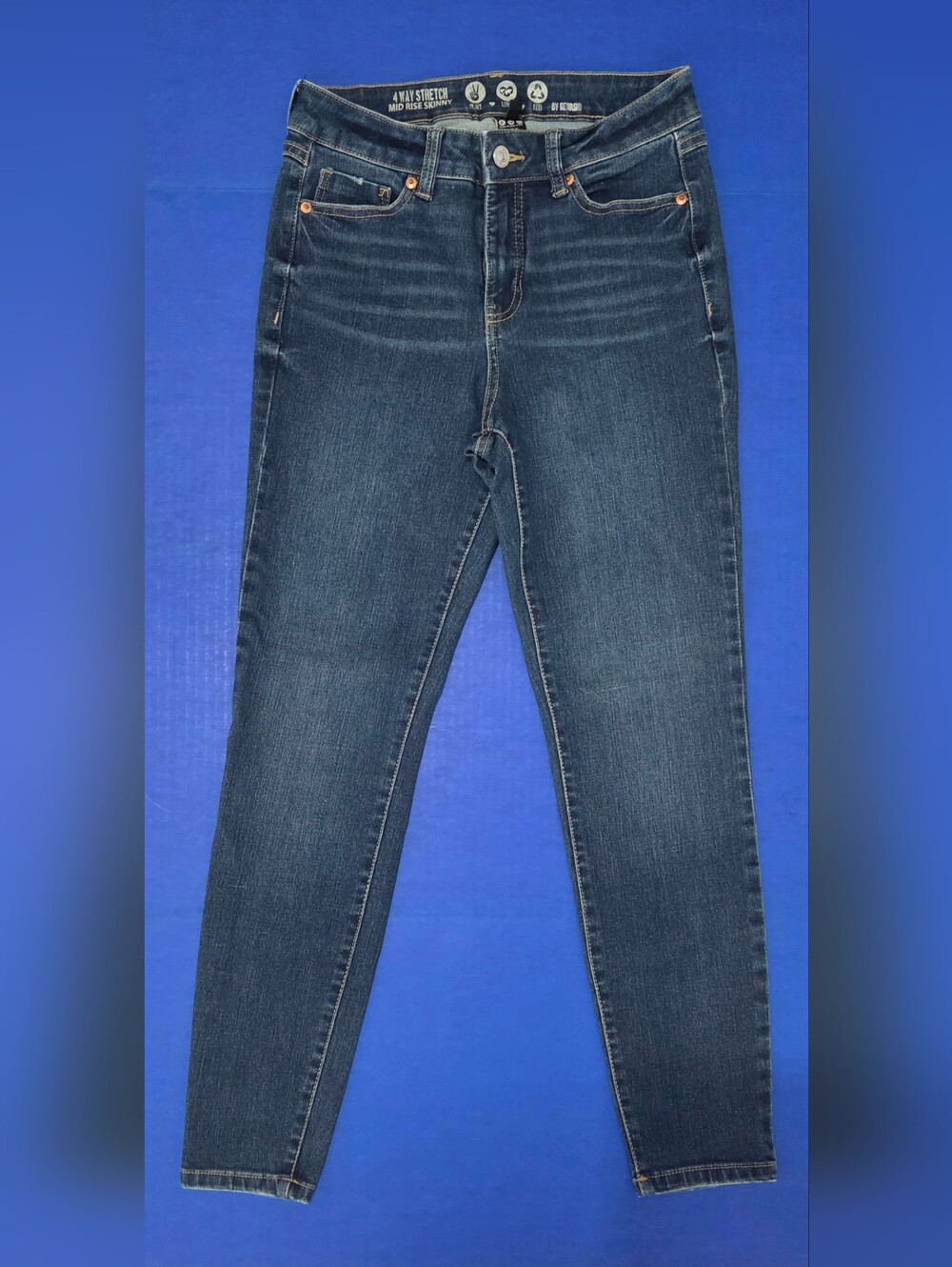 New Without Tag Rewash Women's Indigo Mid Rise Skinny Jeans
